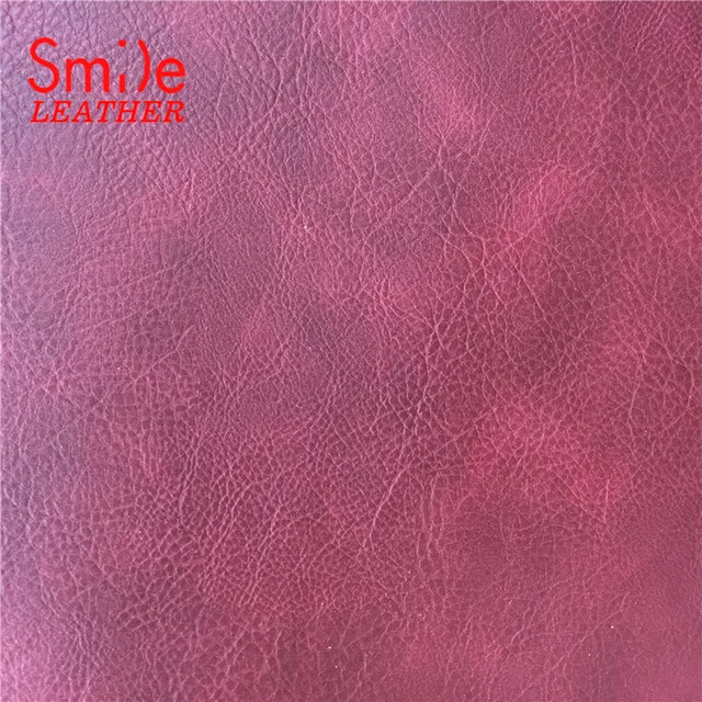 Fast Supplier 1.8mm Suede Backing Two Tone Embossed PVC Synthetic Leather
