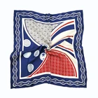 100% Handmade Screen Print Manufacturing 50*50cm Square Twill Ladies Silk Scarves