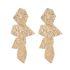 2020 Christmas gifts jewelry Silver plated women earring jewelry Iron Sheet shape hoop stud gold earrings for wedding