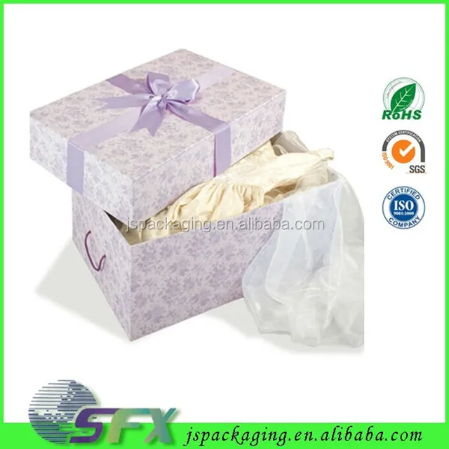 beautiful kraft paper cloth packaging bridal veil gift box