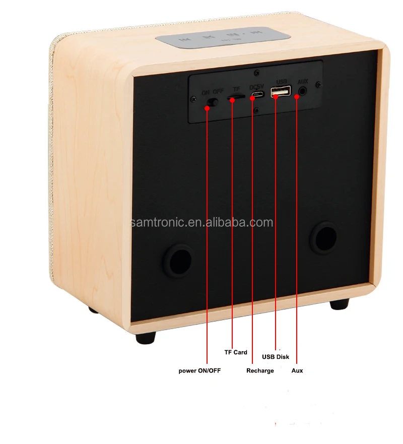 ML-101 Wooden Portable Bluetooth Speaker with Alarm clock Wireless Portable Bluetooth Home Theater Party Speaker Sound system - ANKUX.COM