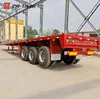 2019 China used 20 ft 40 ft flatbed container semi trailer