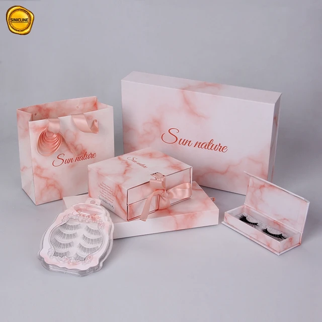 design pink paper folding luxury beauty false eyelash cosmetic