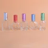 MUB mini clear glass bottle with atomizer , high quality aluminum spray perfume bottle wholesale