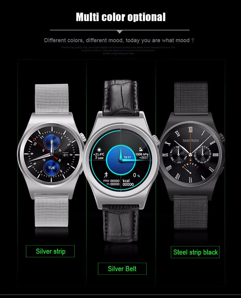 2016 X10 Smart Watch Adroid Bluetooth 4.0 Smart Watches Alloy Smartwatch Waterproof With Health Tracker On Wrist Watch
