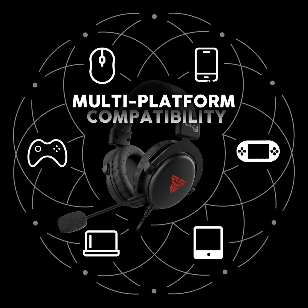 Fantech MH 82 Best Computer Breathable Ear Cups USB Wired Headphone Headset Gaming - ANKUX.COM