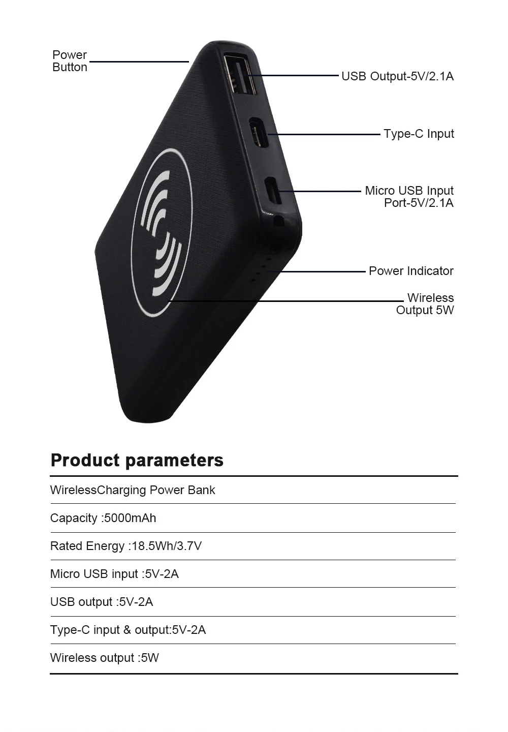 Mini power banks 5000mAh wireless powerbank for smartphone - ANKUX.COM