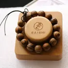Wholesale Classic Pray Lucky Natural Gold Ebony Wood Beads Bracelet For Gifts