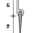 Glass Door Aluminium Seal GF-H2124 Self Adhesive Aluminium Holder Door Bottom Seal Strip with Rubber Sweeper