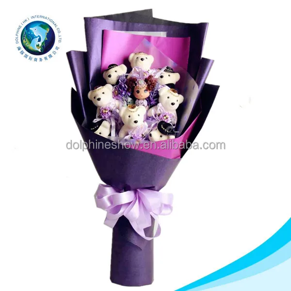 cartoon cute pretty purple soft plush toy teddy bear wedding