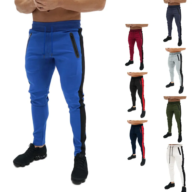 Wholesale Summer New Special Stripe Zipper Gym Track Pants For Men