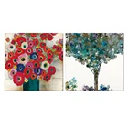 Colorful cheap muilti-piece abstract wall art tree flower canvas print painting
