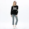 Custom Cashmere Sweater Pullover Women's Crew Neck Computer Knitted Jacquard Cashmere Wool Sweater Manufacturer From Dongguan