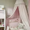 Canopy Bed Netting for Baby Kids Mosquito Neting for Reading Play Tents Cotton Pink