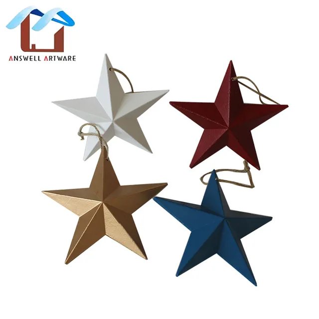 fine hotsale decorative hanging wooden star for christmas/ gift