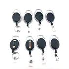 Hot Sale Cheap Plastic Retractable Pull Reel Key Ring Ski Pass ID Card Holder Reel Recoil Belt Key Chain