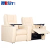 USIT UV-832B luxury vip electric recliner white leather sofa with tray for public cinema and home theatre