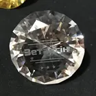 clear engraved crystal glass diamond paperweight