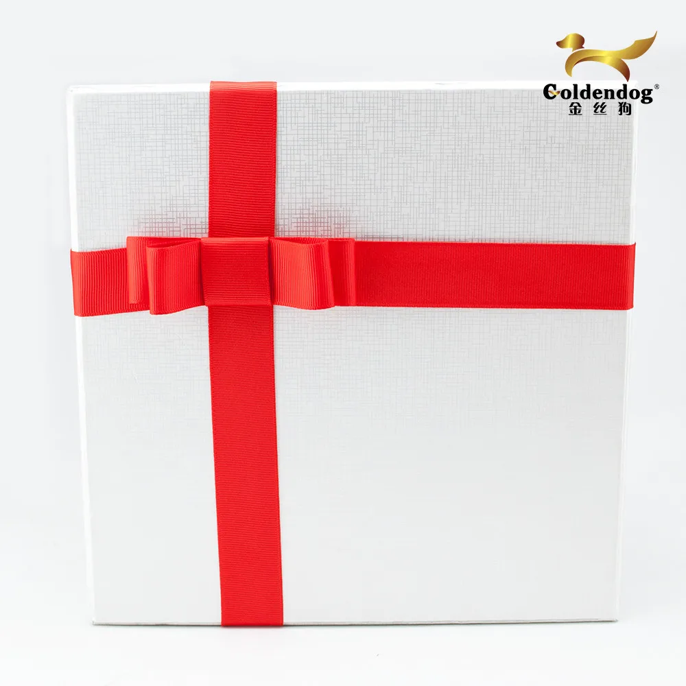 red pre-made gift wrapping grosgrain ribbon with
