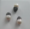 2019 newest natural freshwater pearl bead with drilling black crystal for bracelet