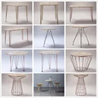 MDF Bar Furniture Square rose gold Metal dinning table