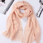 Wholesale Women Winter Solid 50% Wool 50% silk Pashmina Scarf Shawl