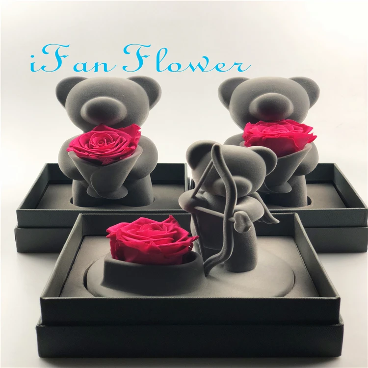 hot sale teddy bear rose soap flower bear for valentine gift