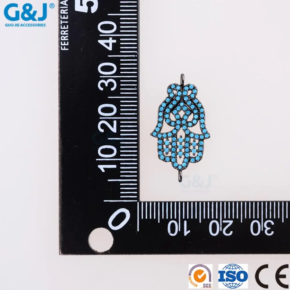 Guojie brand new design colorful CZ pave micro bead angel charm pendant
