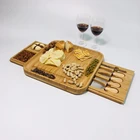 Custom Bamboo Cheese Plate With Hidden Drawer