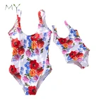 Custom Mother Daughter Beachwear Wholesale Mommy and Me Matching Swimwear Floral Print Matching One Piece Swimsuits