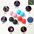 Odorless no smell vulcanized rubber inject molded double round hard solid peanut massage ball yoga ball Pet dog toy ball