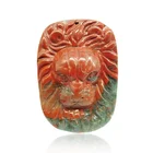african bloodstone DIY semi-precious gemstone craft lion animal Amazon charms decoration carved pendant anime figure