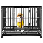 New Black 48" Heavy Duty Dog Pet Cat Bird Crate Cage Kennel HB