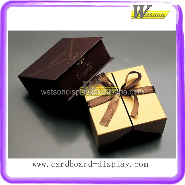 satin ribbon custom made small cardboard gift box