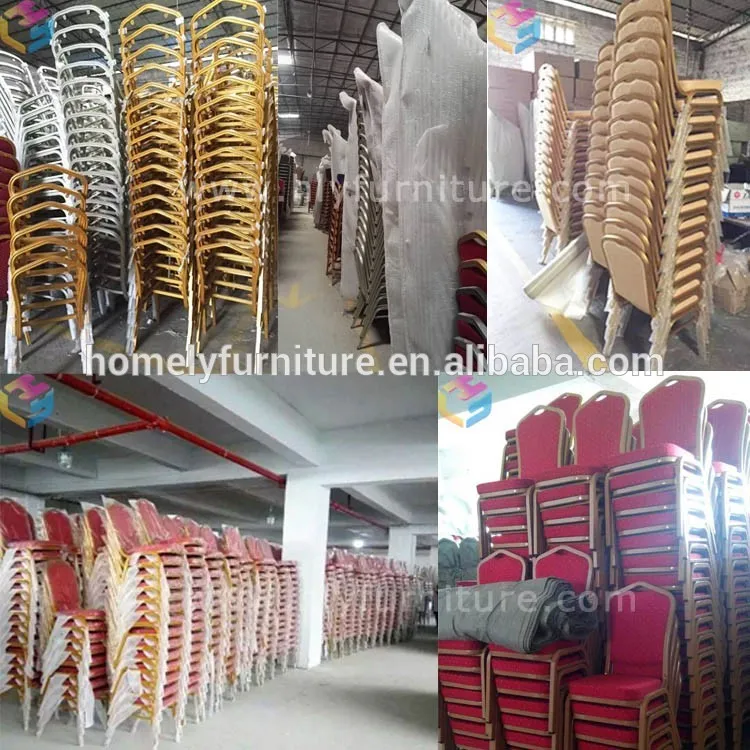 Hotel lobby Gold Fabric event aluminum banquet chair HY-B194