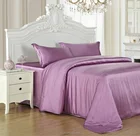 100% Mulberry silk fabric bedding/ silk duvet cover purple color