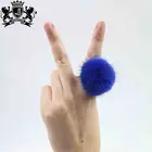 2019 popular luxury elegant design mink fur pompons ring with adjustable circle