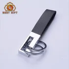 Genuine leather best popular custom logo gift PU leather keychain