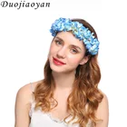 New Design Fabric Bridal Hair Accessories Wedding Flower Headband Garland Artificial Flower Wreath Crown