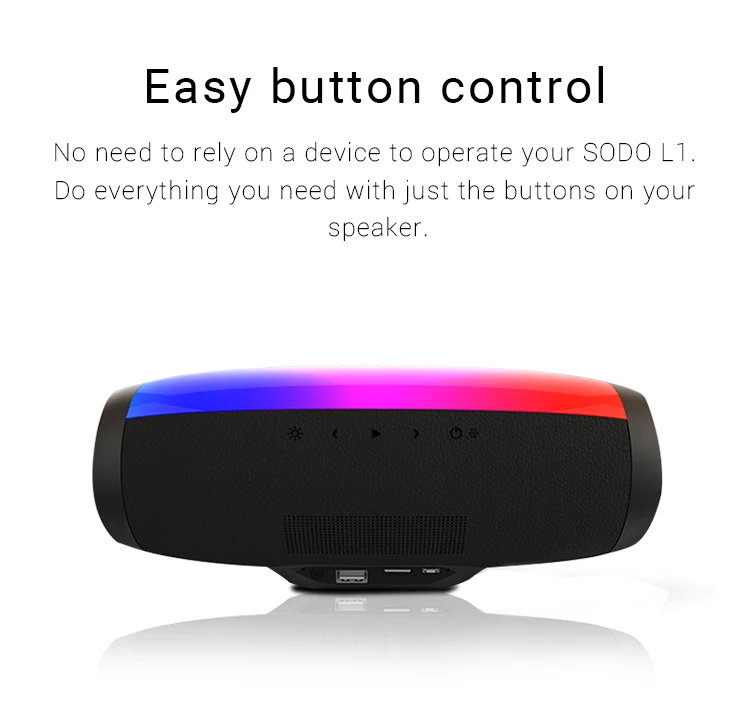 SODO Wireless Bluetooth Portable Speaker with HD Sound and Bass Bulit-in mic Handsfree Calling BT Speaker(RED) LED L1 - ANKUX.COM