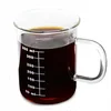 350ml customized coffee glass lab beaker mug with handle