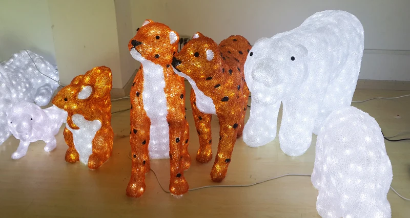 big elephant sculpture decoration led acrylic light