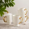 printed gold coffee mug OEM ceramic factory from wanxing