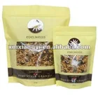 Ziplock top stand up pouch with clear window for nuts snack food packaging plastic bag