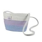 ICEBLUE HD Hand Crochet Cross Body Purse Girl Handbag Cotton Rope Bag