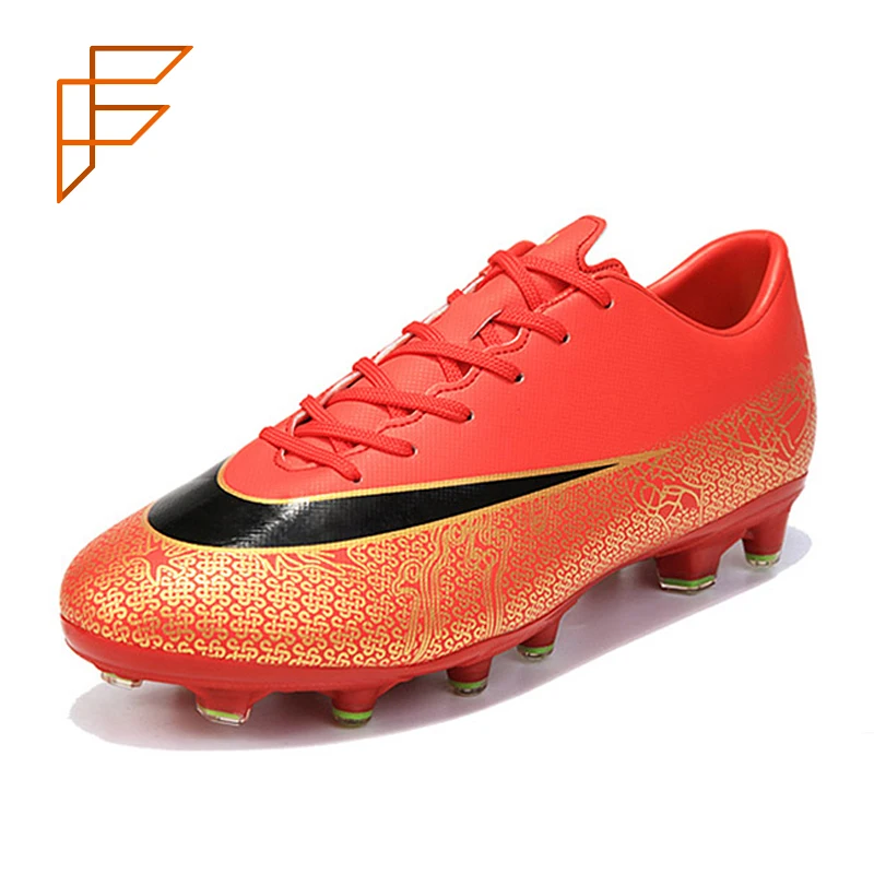 Topsion Hot-Selling Unisex Pu Upper Men Sport Football Trainer Soccer Shoes