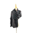 Striped Warm Double-layer Silk Cashmere Shawls For Women