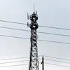 Telecommunication Steel Pole Gsm Communication Tower With Galvanization And Powder Coated
