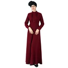 Latest style solid color abaya Front pleat with button design turkish abaya dress