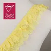 High quality beautiful yellow color ruffle fabric flower trim